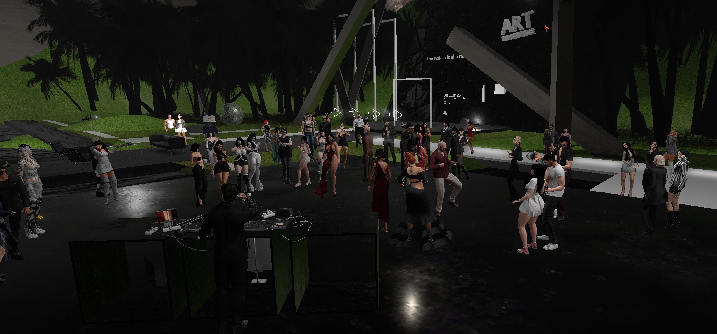 Art Experience exhibition gathering in Second Life